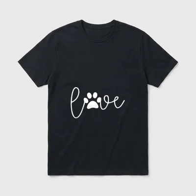 Liebe Herzschlag Pfote Hundepfote T-Shirt – Klassisches T-Shirt in Schwarz