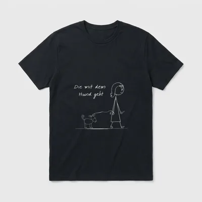 Die mit dem Hund T-Shirt 0566 – Klassisches T-Shirt in Schwarz