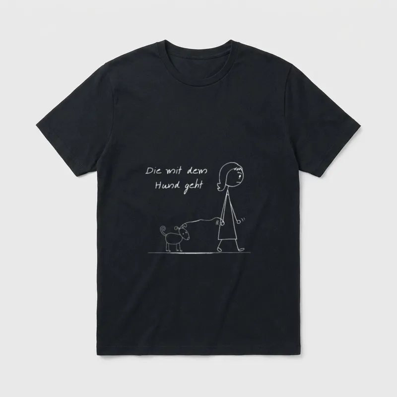 Die mit dem Hund T-Shirt 0566 – Klassisches T-Shirt in Schwarz
