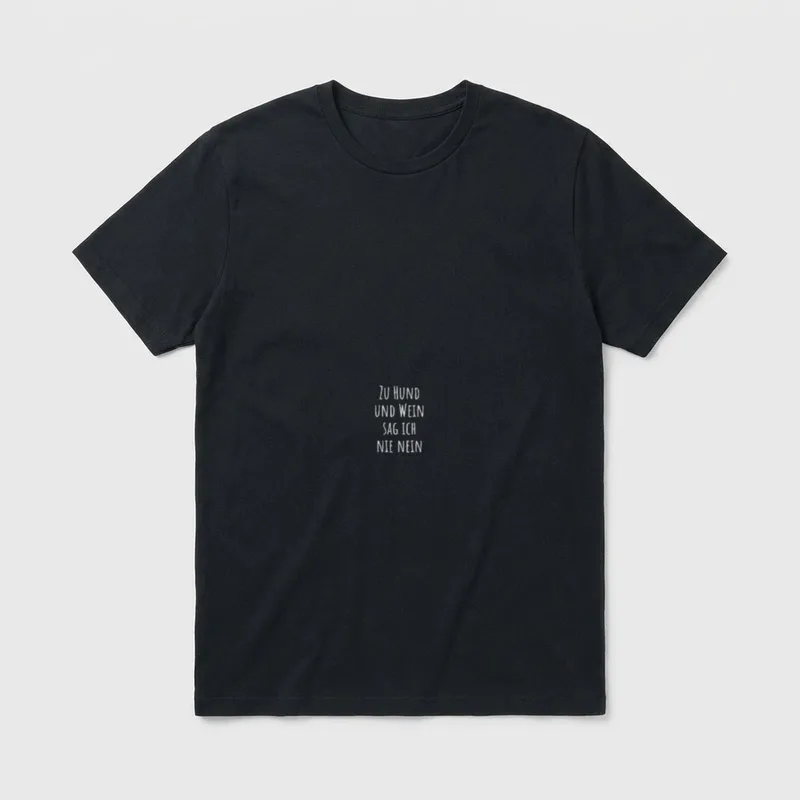 Zu Hund und Wein T-Shirt – Klassisches T-Shirt in Schwarz