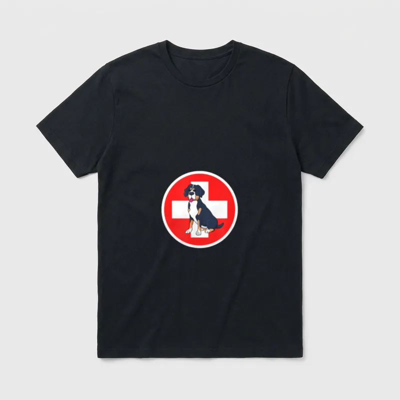 Swiss Mountain Dog Lustiges T-Shirt – Klassisches T-Shirt in Schwarz