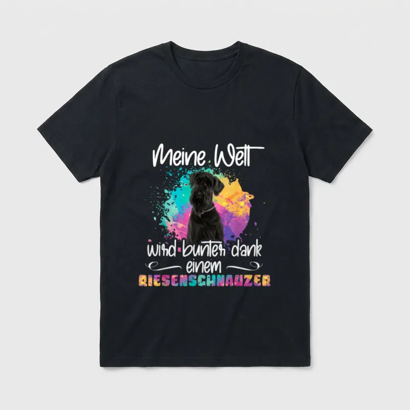 Welt wird bunt dank T-Shirt – Klassisches T-Shirt in Schwarz