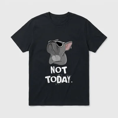 Not Today Französische Bulldogge T-Shirt – Bulldogge mit Sonnenbrille und Text Not Today – Klassisches T-Shirt in Schwarz