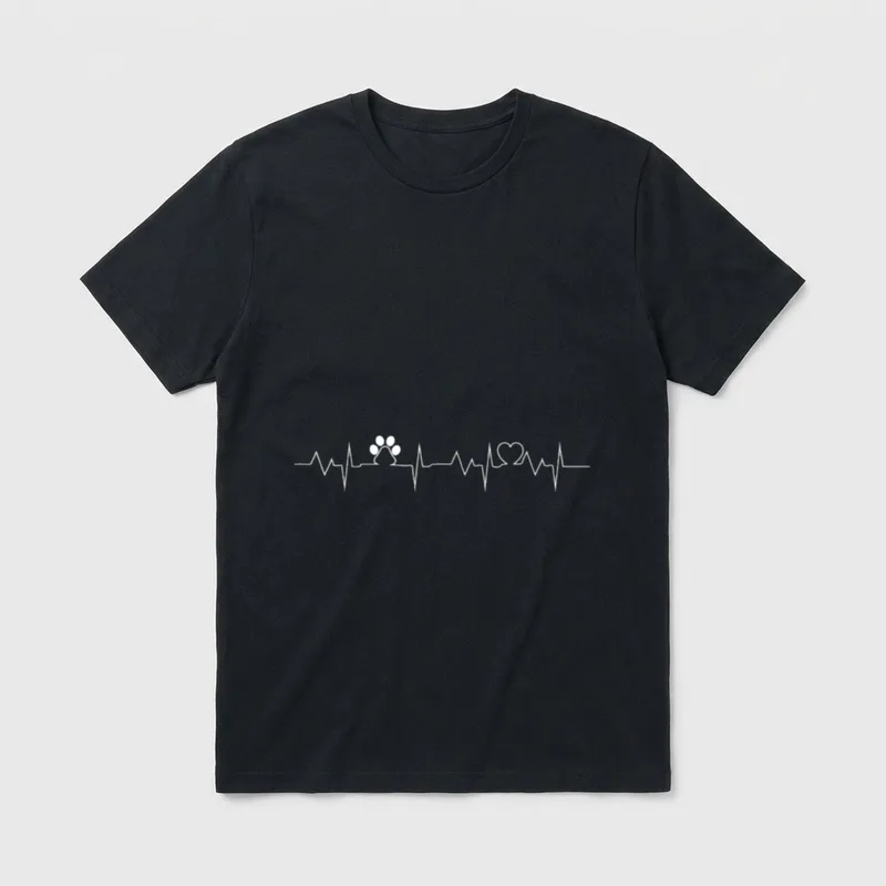 Hunde Herzschlag Hundebesitzer Hund T-Shirt – Klassisches T-Shirt in Schwarz