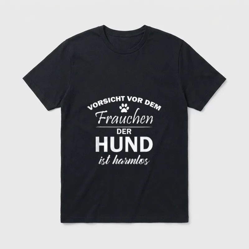 Hunde Vorsicht vor T-Shirt – Klassisches T-Shirt in Schwarz