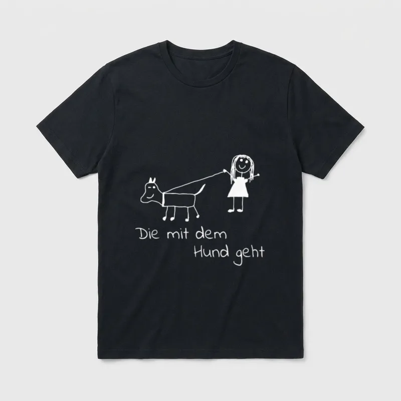 Die mit dem Hund T-Shirt 0582 – Klassisches T-Shirt in Schwarz