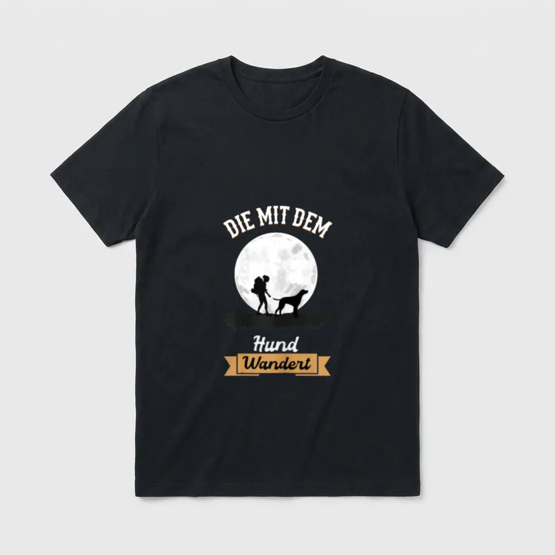 Die Mit Dem Hund Wandert T-Shirt – Klassisches T-Shirt in Schwarz