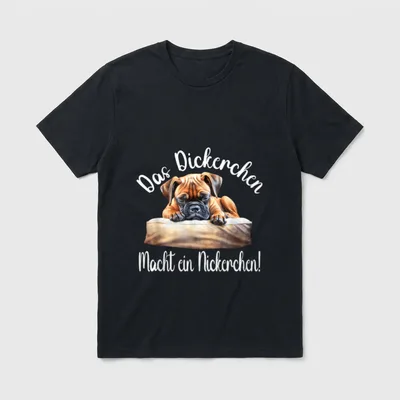 Das Dickerchen macht T-Shirt – Klassisches T-Shirt in Schwarz
