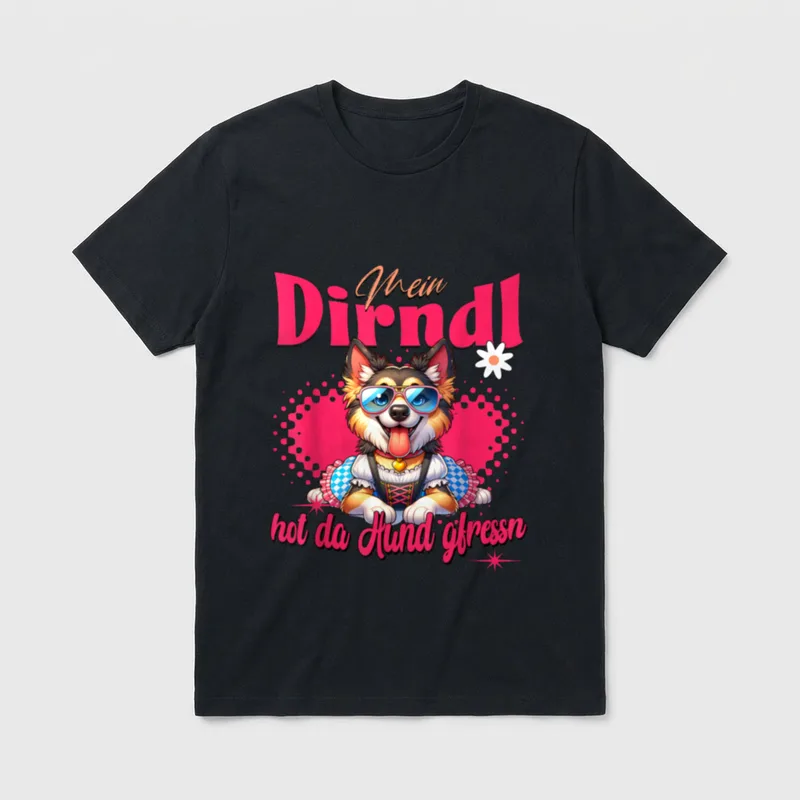 Tracht Outfit Dirndl Ersatz T-Shirt – Klassisches T-Shirt in Schwarz