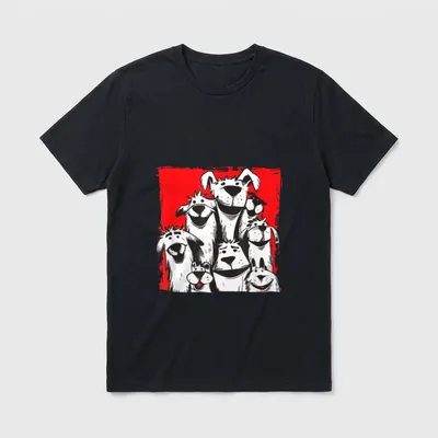 Hundeillustrationen by mischga Lustige T-Shirt – Klassisches T-Shirt in Schwarz