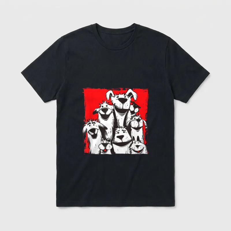 Hundeillustrationen by mischga Lustige T-Shirt – Klassisches T-Shirt in Schwarz
