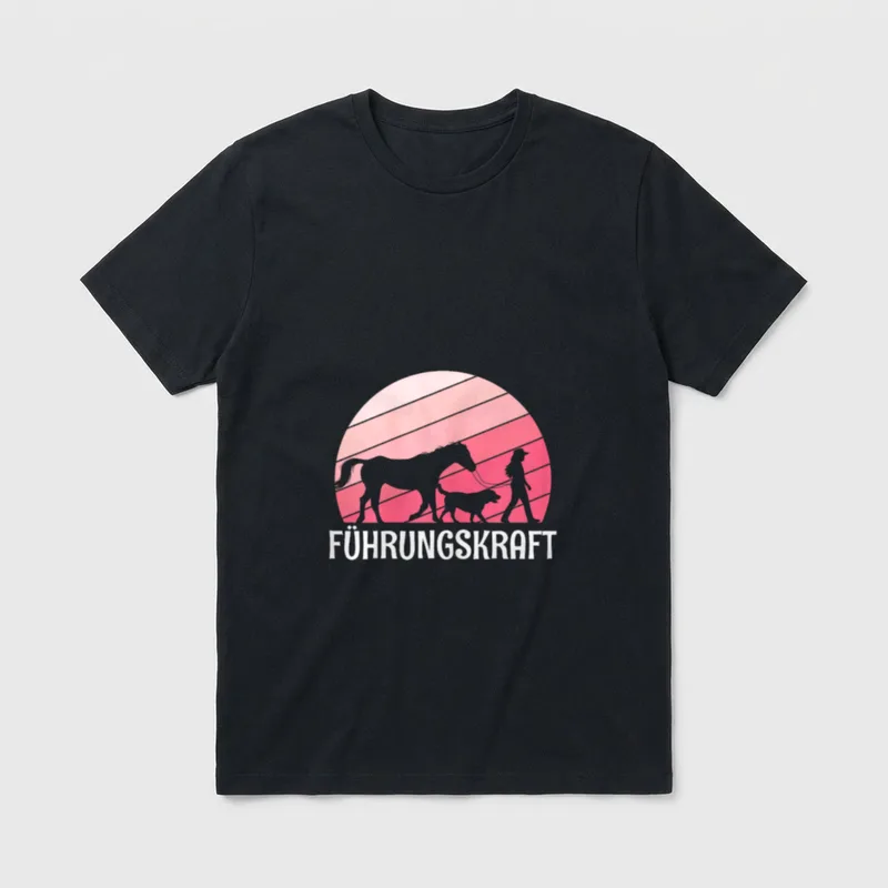 Führungskraft Pferd Hund Reiten T-Shirt – Klassisches T-Shirt in Schwarz