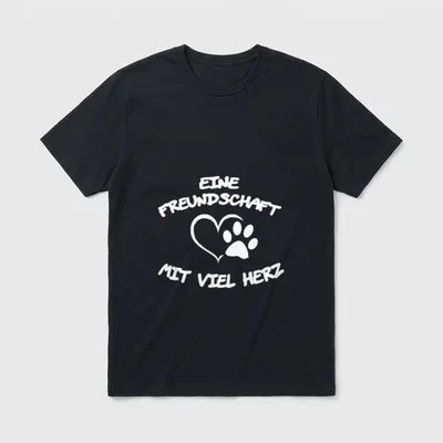 Hundebesitzer Freundschaft Herz Hund T-Shirt – Klassisches T-Shirt in Schwarz