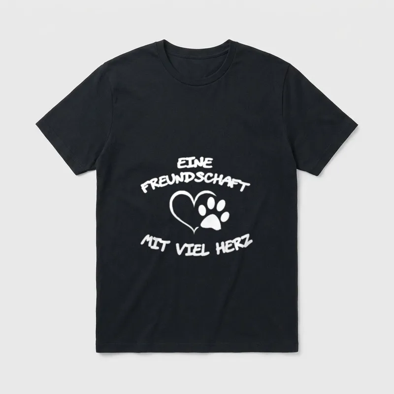 Hundebesitzer Freundschaft Herz Hund T-Shirt – Klassisches T-Shirt in Schwarz