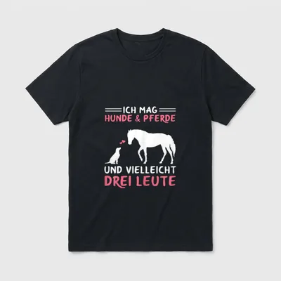 Hunde & Pferde Lustiges T-Shirt – Klassisches T-Shirt in Schwarz