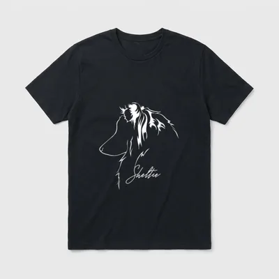 Sheltie Shetland Sheepdog Profil T-Shirt – Klassisches T-Shirt in Schwarz