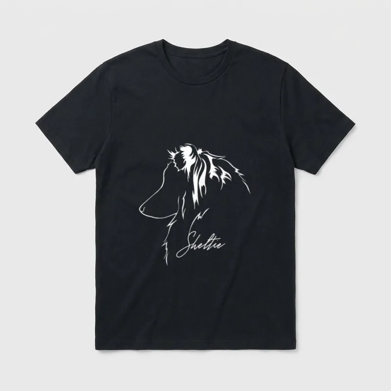 Sheltie Shetland Sheepdog Profil T-Shirt – Klassisches T-Shirt in Schwarz