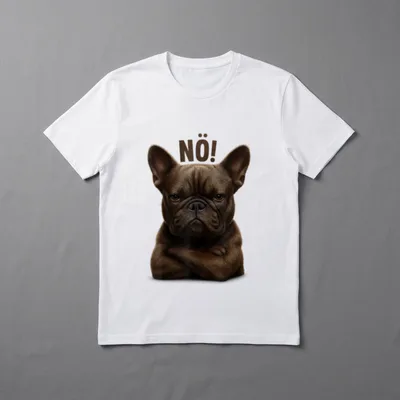 Dickköpfige französische Bulldogge Nö! T-Shirt – Klassisches T-Shirt in Schwarz