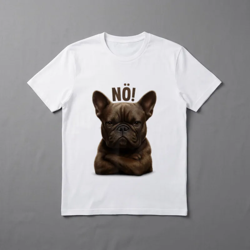 Dickköpfige französische Bulldogge Nö! T-Shirt – Klassisches T-Shirt in Schwarz