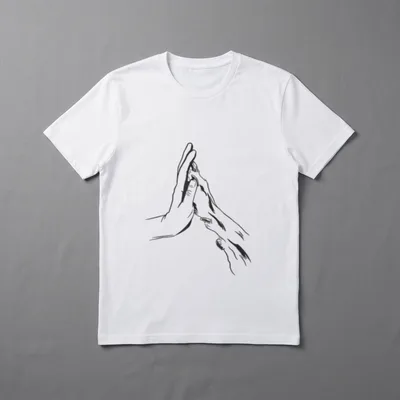 Doglove Merch Menschenhand Hundepfote T-Shirt – Klassisches T-Shirt in Schwarz