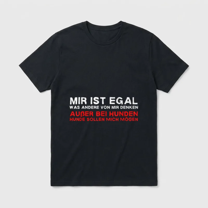 Mir Ist Egal Was T-Shirt – Spruch Mir ist egal was andere von mir denken außer bei Hunden – Klassisches T-Shirt in Schwarz