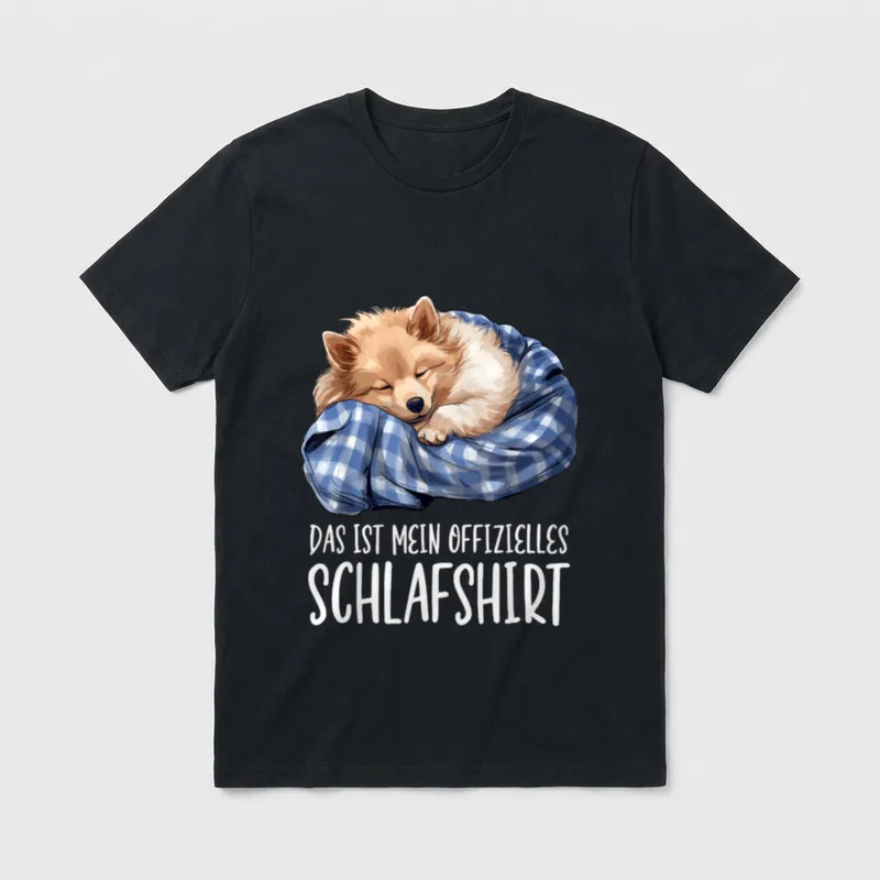 Süßer Hund Offizielles Schlafshirt T-Shirt 0616 – Klassisches T-Shirt in Schwarz