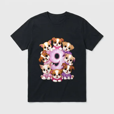 9. Geburtstag Hund Geburtstag T-Shirt – Klassisches T-Shirt in Schwarz