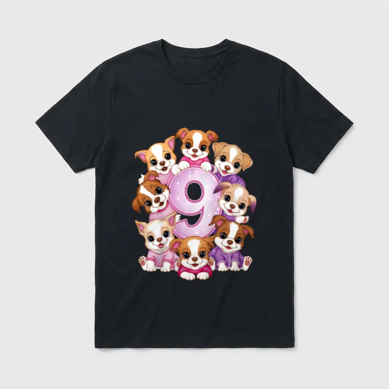 9. Geburtstag Hund Geburtstag T-Shirt – Klassisches T-Shirt in Schwarz