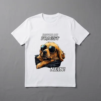 Bevor du fragst Nein T-Shirt 0624 – Klassisches T-Shirt in Schwarz