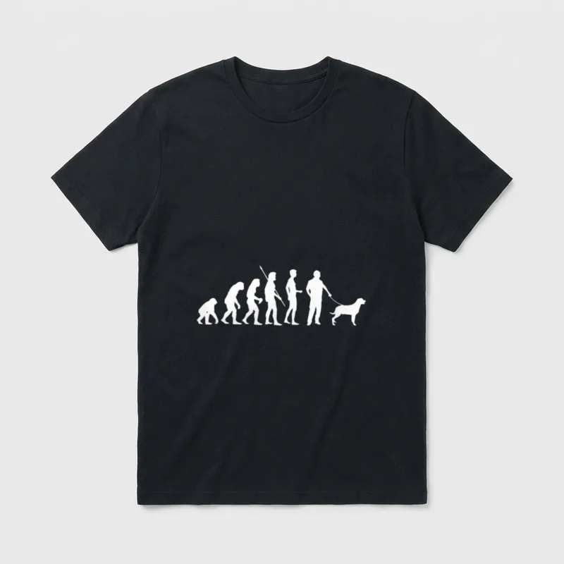 Evolution Hundehalter Lustiges Hundeliebhaber T-Shirt – Klassisches T-Shirt in Schwarz