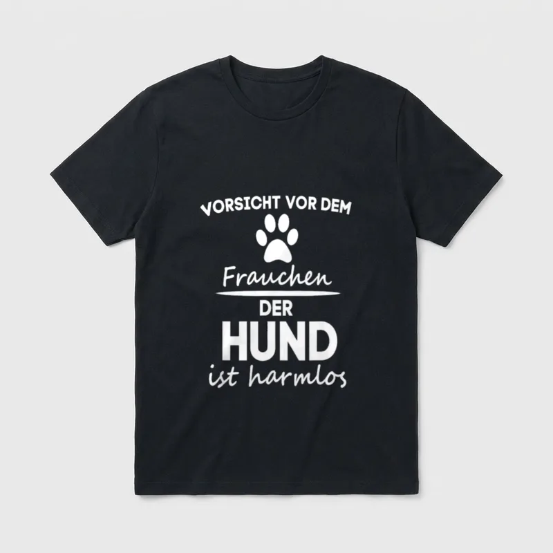 Hunde Vorsicht vor Lustige Hundesprüche T-Shirt – Klassisches T-Shirt in Schwarz