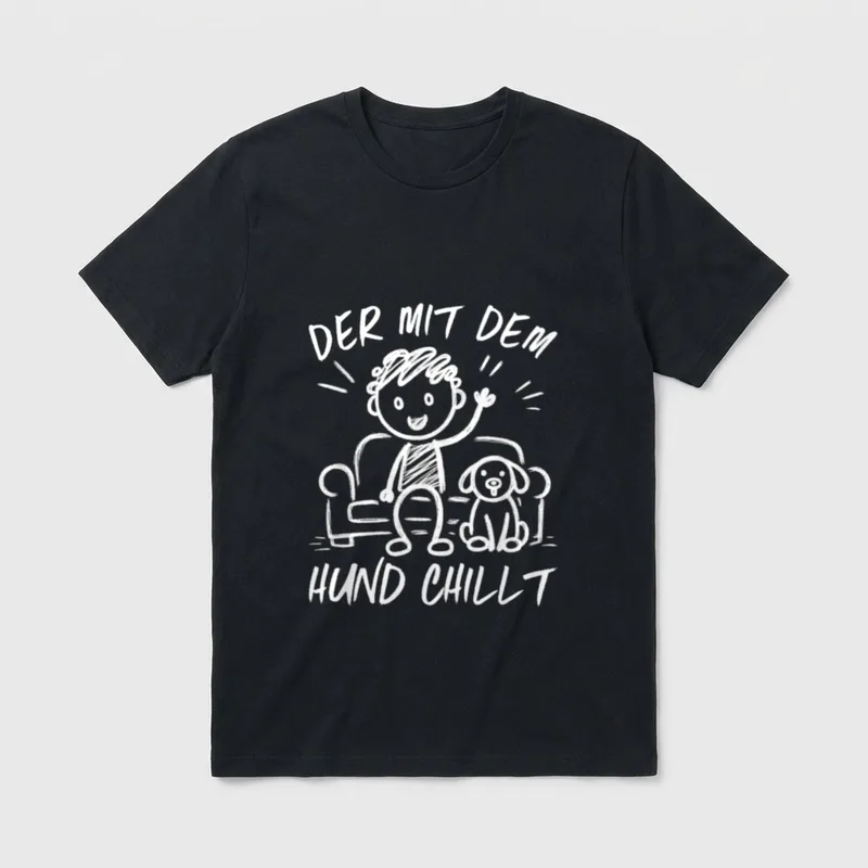 Der Mit Dem Hund T-Shirt 0635 – Klassisches T-Shirt in Schwarz