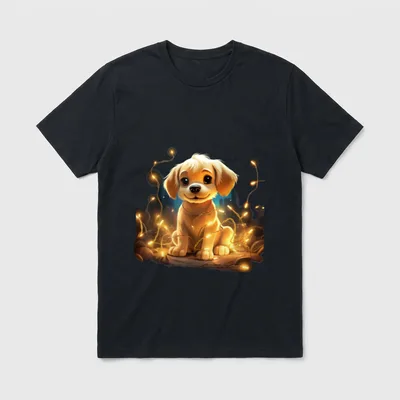 Schöner Hund mit funkelnden T-Shirt – Klassisches T-Shirt in Schwarz