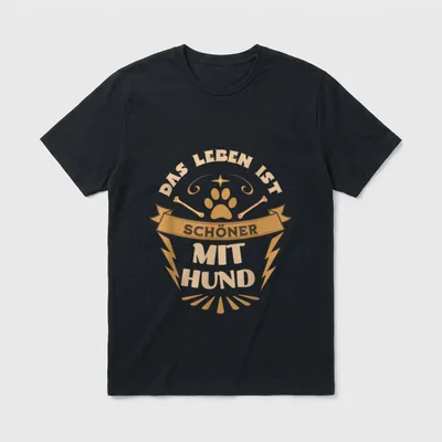 Das Leben ist schöner T-Shirt 0641 – Klassisches T-Shirt in Schwarz