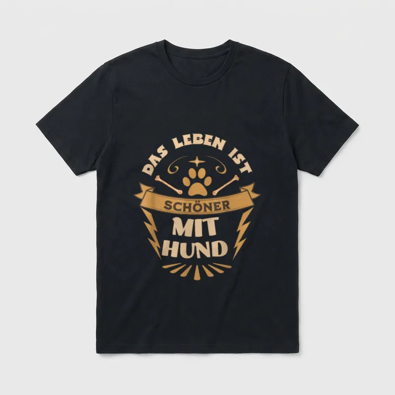 Das Leben ist schöner T-Shirt 0641 – Klassisches T-Shirt in Schwarz