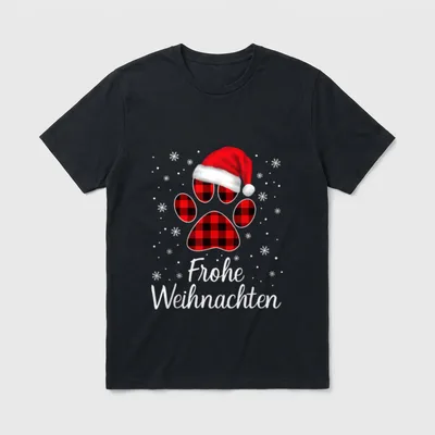 Weihnachtsoutfit Mädchen Weihnachten Katze Hund T-Shirt – Klassisches T-Shirt in Schwarz