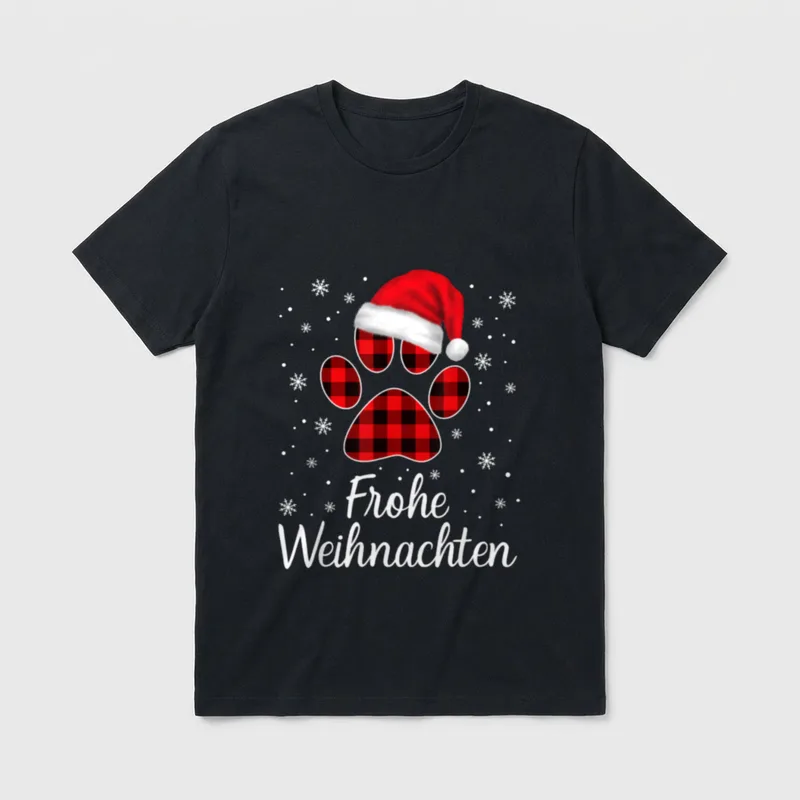Weihnachtsoutfit Mädchen Weihnachten Katze Hund T-Shirt – Klassisches T-Shirt in Schwarz