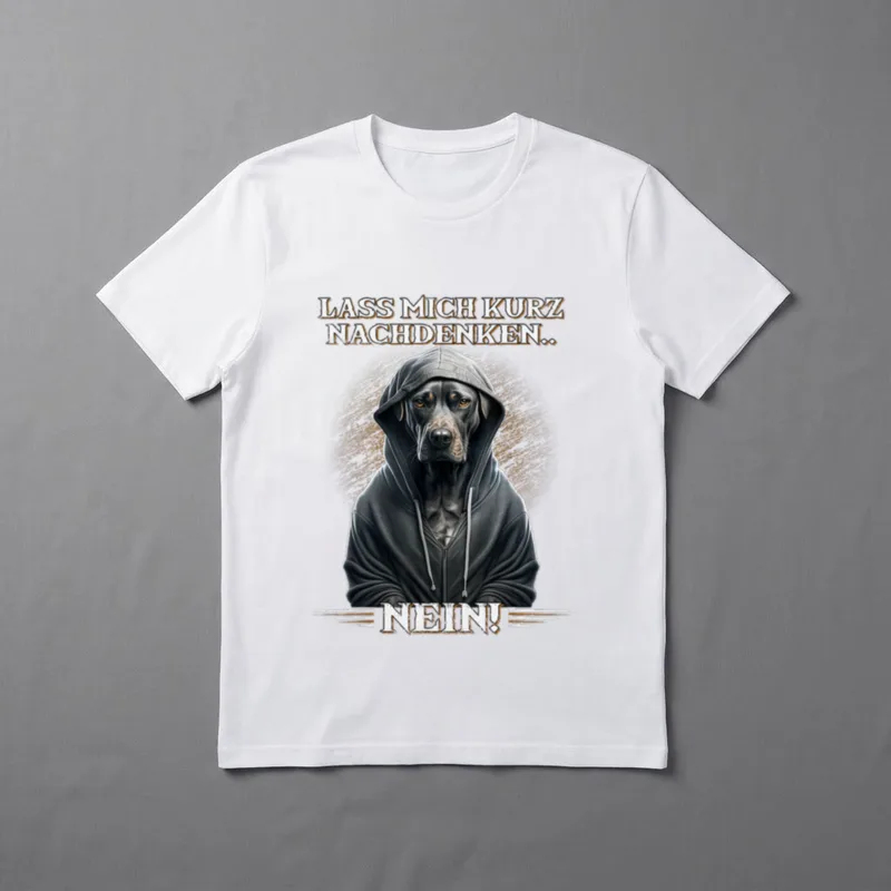 Lass mich kurz nachdenken T-Shirt – Klassisches T-Shirt in Schwarz