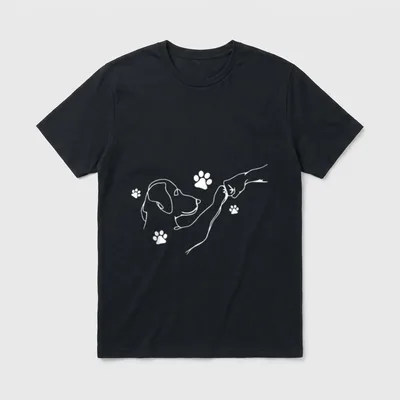 Dog And People Punch T-Shirt – Klassisches T-Shirt in Schwarz