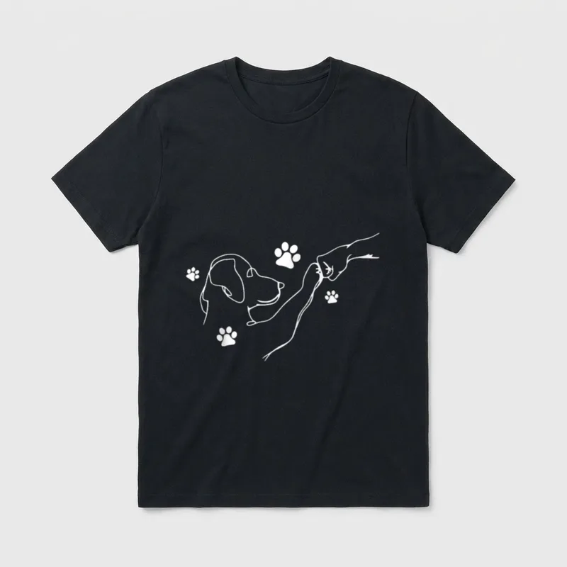 Dog And People Punch T-Shirt – Klassisches T-Shirt in Schwarz