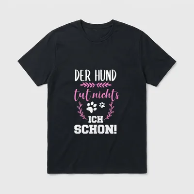 Vorsicht Vor Dem Frauchen T-Shirt 0660 – Klassisches T-Shirt in Schwarz