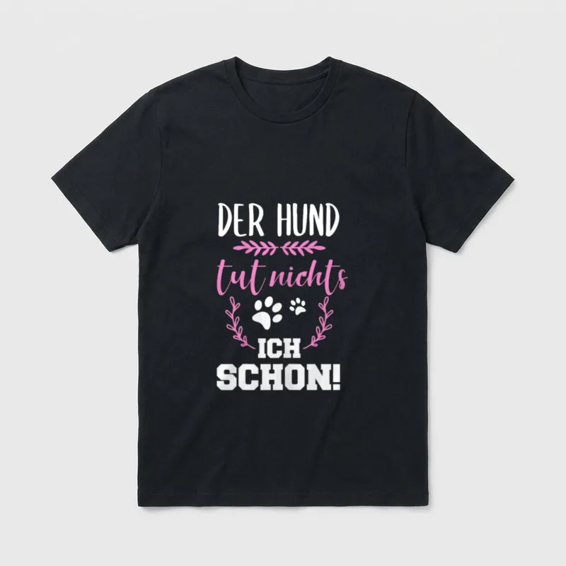 Vorsicht Vor Dem Frauchen T-Shirt 0660 – Klassisches T-Shirt in Schwarz