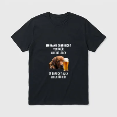 Bier und Hunde Freundschaft T-Shirt – Klassisches T-Shirt in Schwarz
