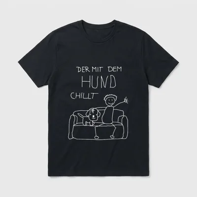 Der mit dem Hund T-Shirt 0664 – Klassisches T-Shirt in Schwarz