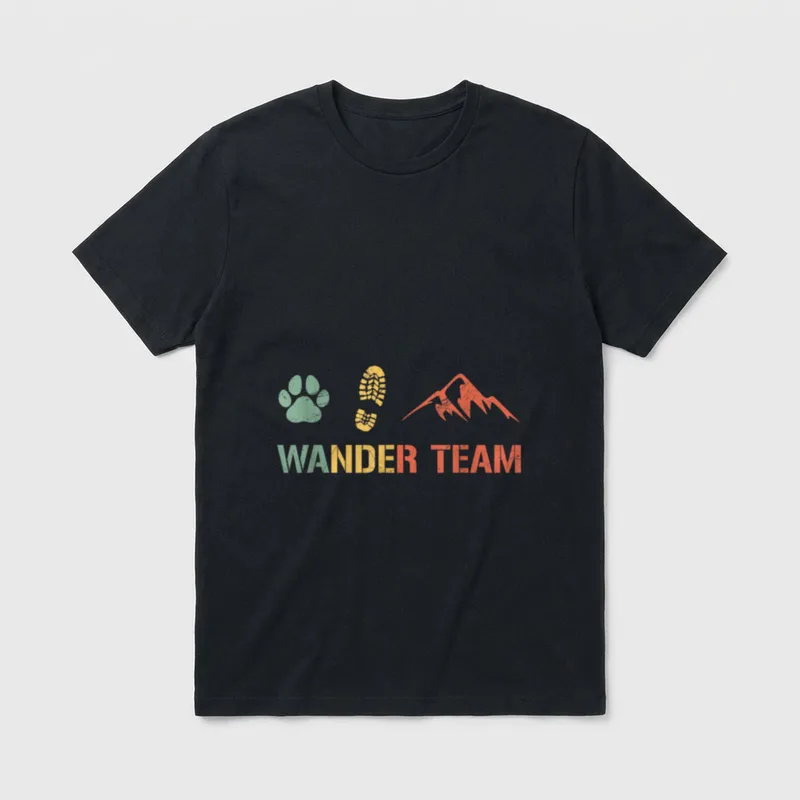 Wandern Hund Bergsteiger Hundebesitzer T-Shirt – Klassisches T-Shirt in Schwarz
