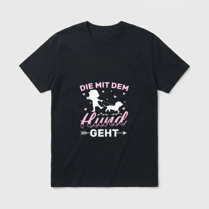 Die Mit Dem Hund T-Shirt 0670 – Klassisches T-Shirt in Schwarz