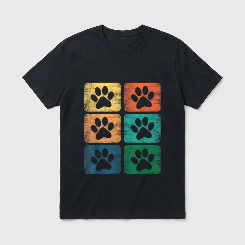 Hunde Hundepfote Hundebesitzer Hundeliebhaber T-Shirt – Klassisches T-Shirt in Schwarz