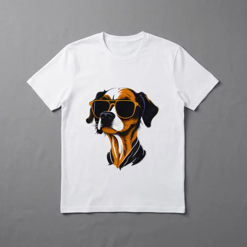 Cooler Hund mit Sonnenbrille T-Shirt – Klassisches T-Shirt in Schwarz