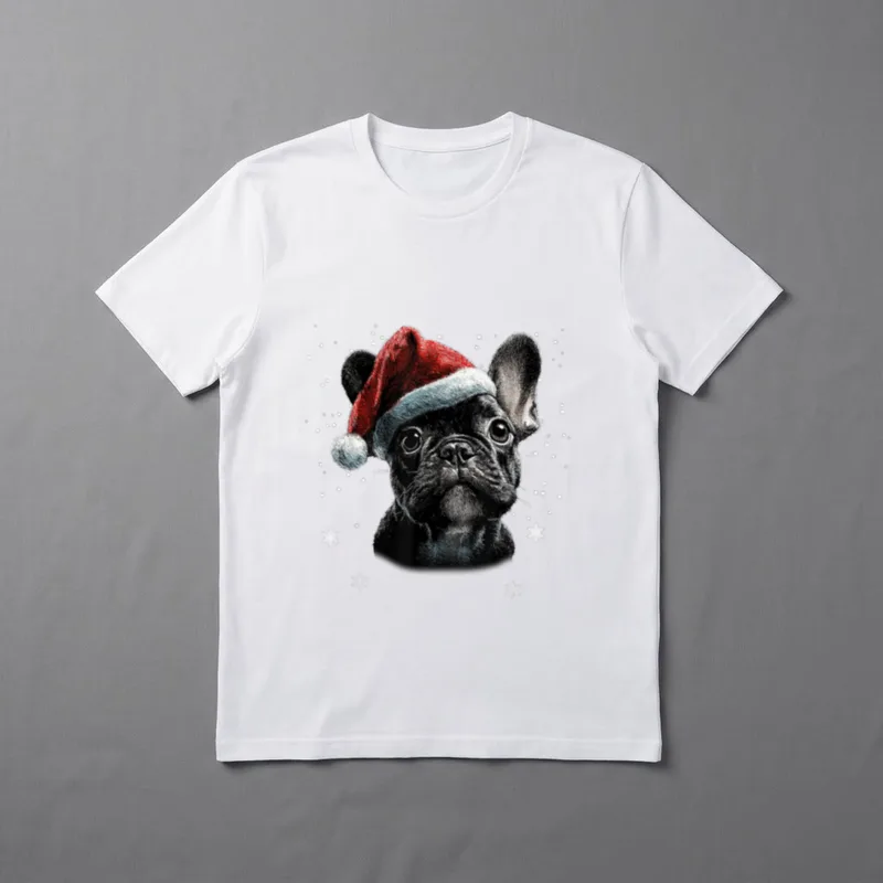 Französische Bulldogge Weihnachten Lustige T-Shirt – Klassisches T-Shirt in Schwarz