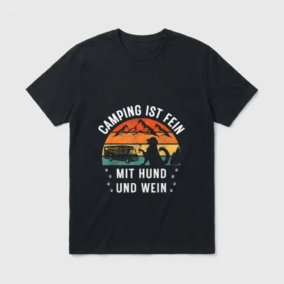 Camper Wohnmobilfahrer mit Hund T-Shirt – Klassisches T-Shirt in Schwarz